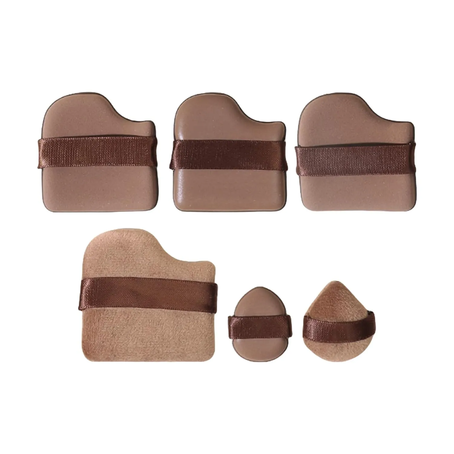 1 Set Of 6 Cushion Puff, Foundation Puff, Chocolate Quick Makeup Foundation Powder Puff Set, Face Soft Makeup Puff, For, Blush And Loose Powder