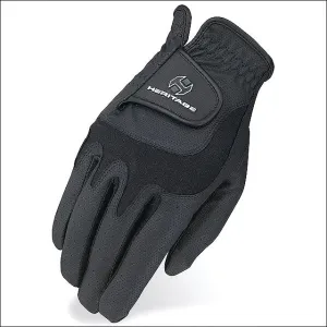 12 Size Heritage Elite Show Horse Stretchable Riding Gloves Black