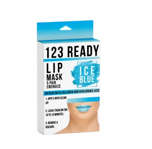 123 Ready ICE BLUE ENERGIZE GEL LIP PATCHES 5PC by ZAQ Skin & Body