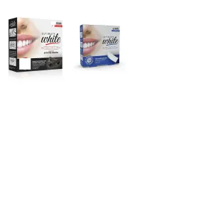 2 Pack Ultimate White Whitening Dental Strips Infused with Coconut Oil & Charcoal 6 Each