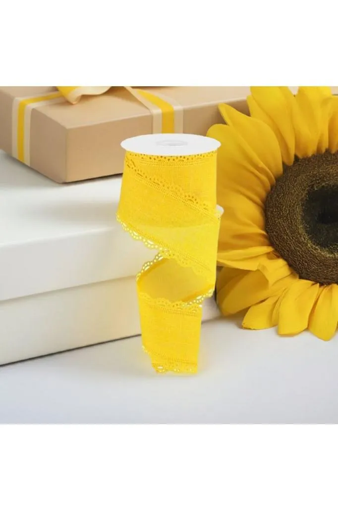 2.5" Scalloped Edge Ribbon: Sun Yellow