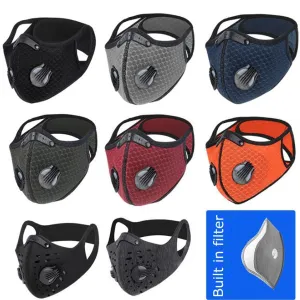 #3 Bike Masks With Filter Activated Carbon Mesh Cycling Half Facemask For Outdoor Sports Unisex Dust Face Mask Halloween Cosplay