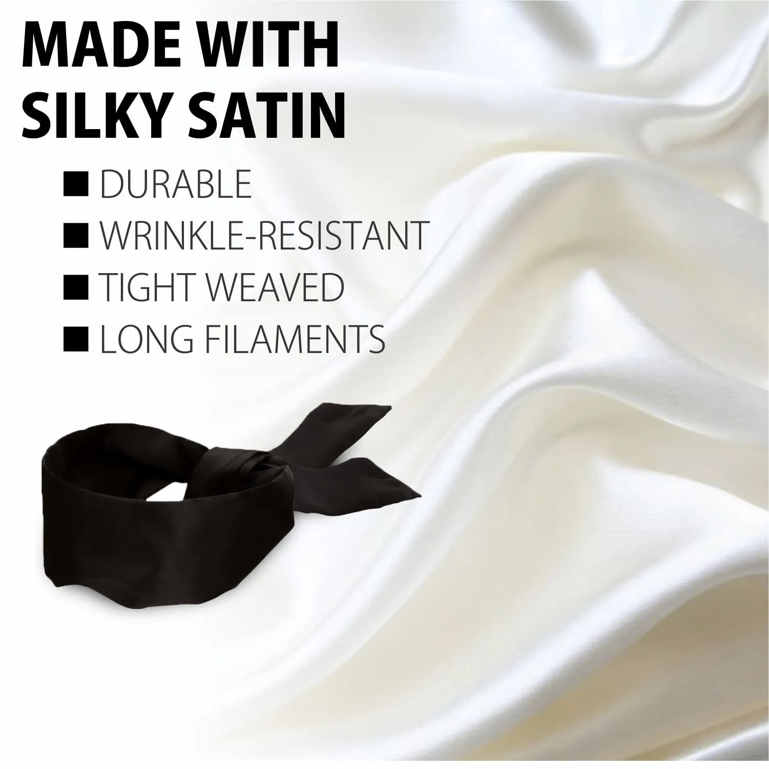 3 pcs Silk Satin Blindfold Eye Cover Silk Sleeping mask Valentine Gift 155cm / 62” (Pearl, Mocha Brown, Light Pink) Pearl, Mocha Brown, Light Pink