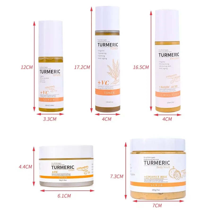 5 pc Retinol A, Turmeric Skincare Set - MOQ 50 pcs
