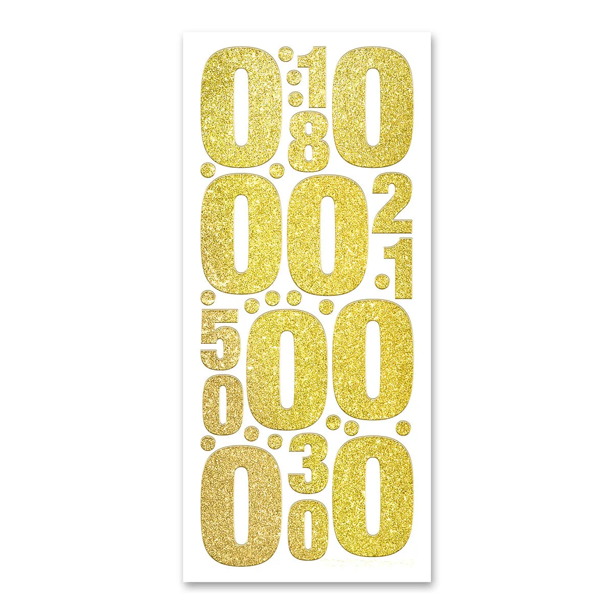 50mm   25mm Number 0 Glitter Gold Vinyl Peel Off Stickers