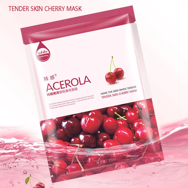 5Pcs HanHuo Acerola GreenTea Cucumber Aloe Pearl Cubilose Face Mask Skin Care Facial Mask White Moisturizing Oil Control