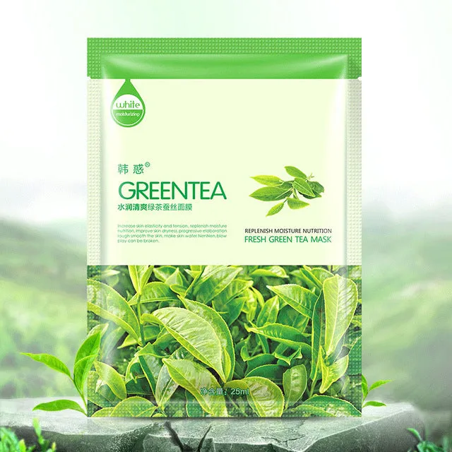5Pcs HanHuo Acerola GreenTea Cucumber Aloe Pearl Cubilose Face Mask Skin Care Facial Mask White Moisturizing Oil Control