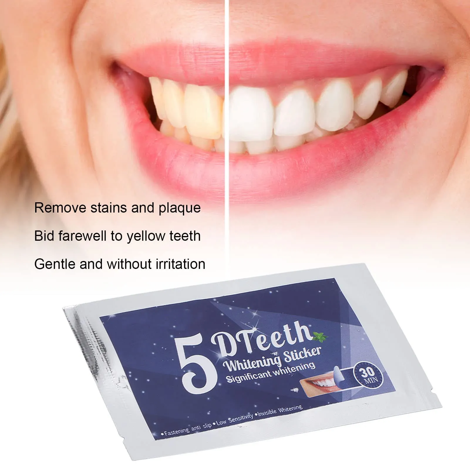 7pcs Teeth Whitening Strips, Remove Coffee Smoking Refreshing Breath Teeth Brightening Kit for Sensitive Teeth