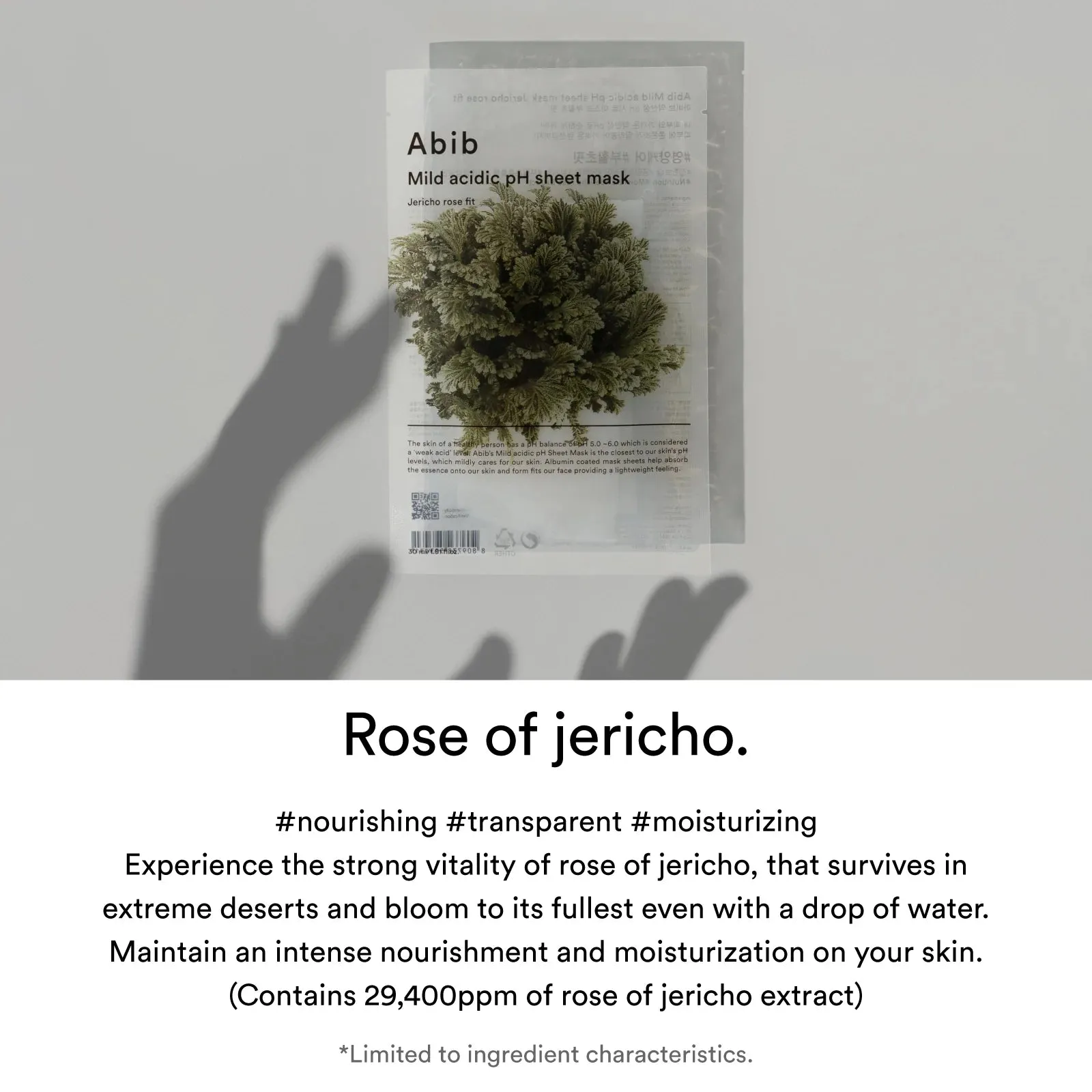 Abib Mild Acidic pH Sheet Mask Jericho Rose Fit