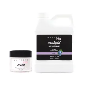 Acrylic Nail Kit  Pure Elegance Cover Acrylic Powder 2oz & MMA-Free Grape Scented Acrylic Liquid 16oz  Fast Drying, Professional Nail System