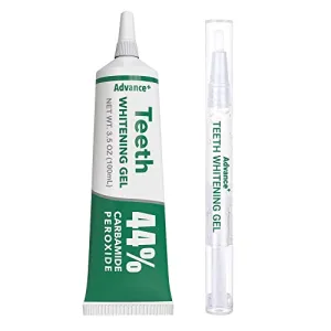 Advance  Teeth Whitening Gel for Trays Refill Tube, 44% Carbamide Peroxide, 100ml (1 Tube = 33 Syringes!), Lasts 12 Months & Beyond, Free Pen Included!