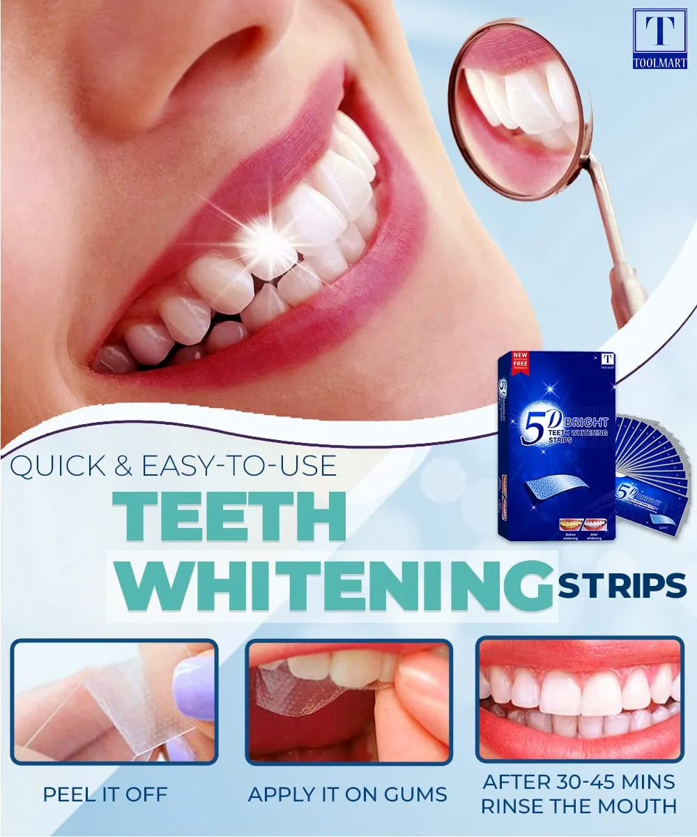 Advanced 5D Teeth Whitening Strips for Sensitive Tooth 14 Sessions for 5D White
