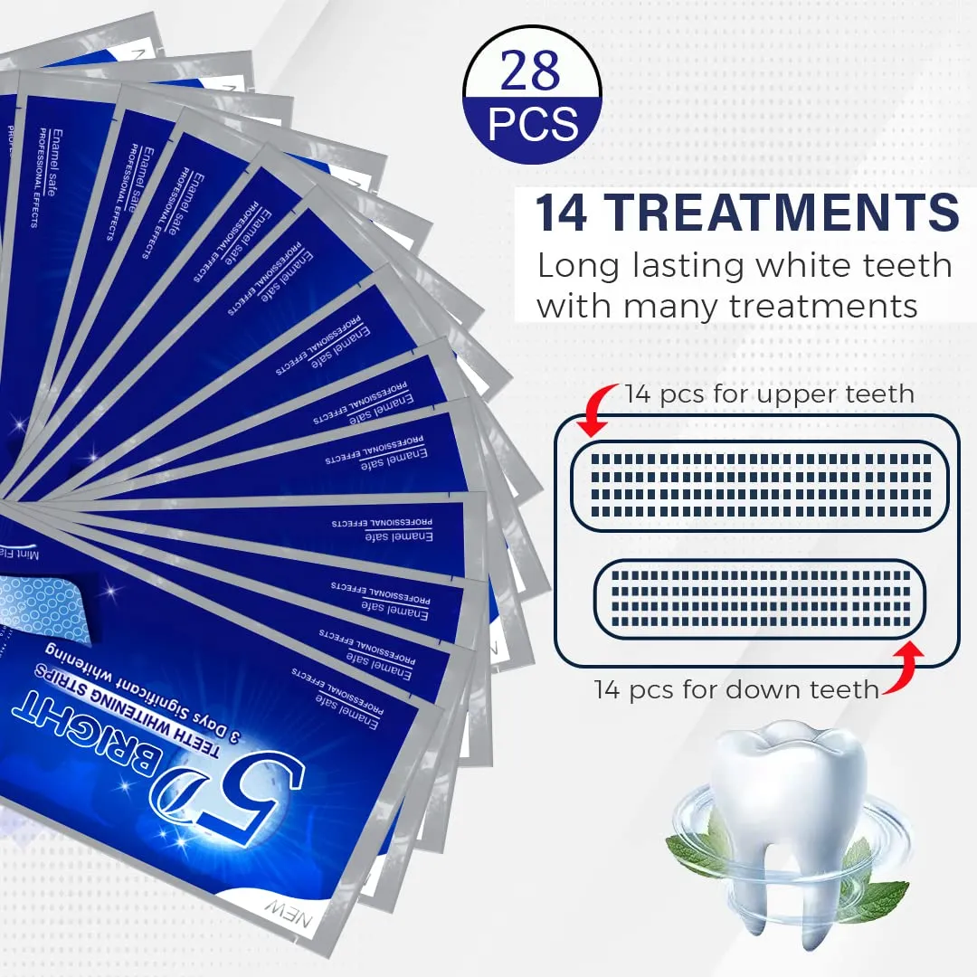 Advanced 5D Teeth Whitening Strips for Sensitive Tooth 14 Sessions for 5D White