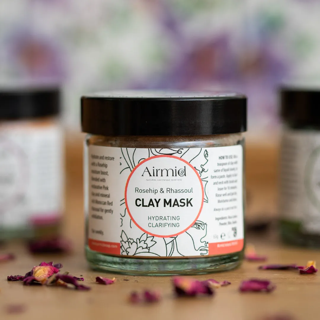 Airmid Natural Handmade Soap Face Mask Rosehip & Rhassoul