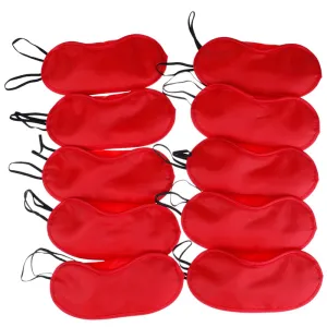 AKOAK 10 Pieces Game Party Sleep Travel Eye Mask, Lightweight Shading Eye Protection Rest Eye Mask, with Nose Pad and Adjustable Strap, Unisex (Red)