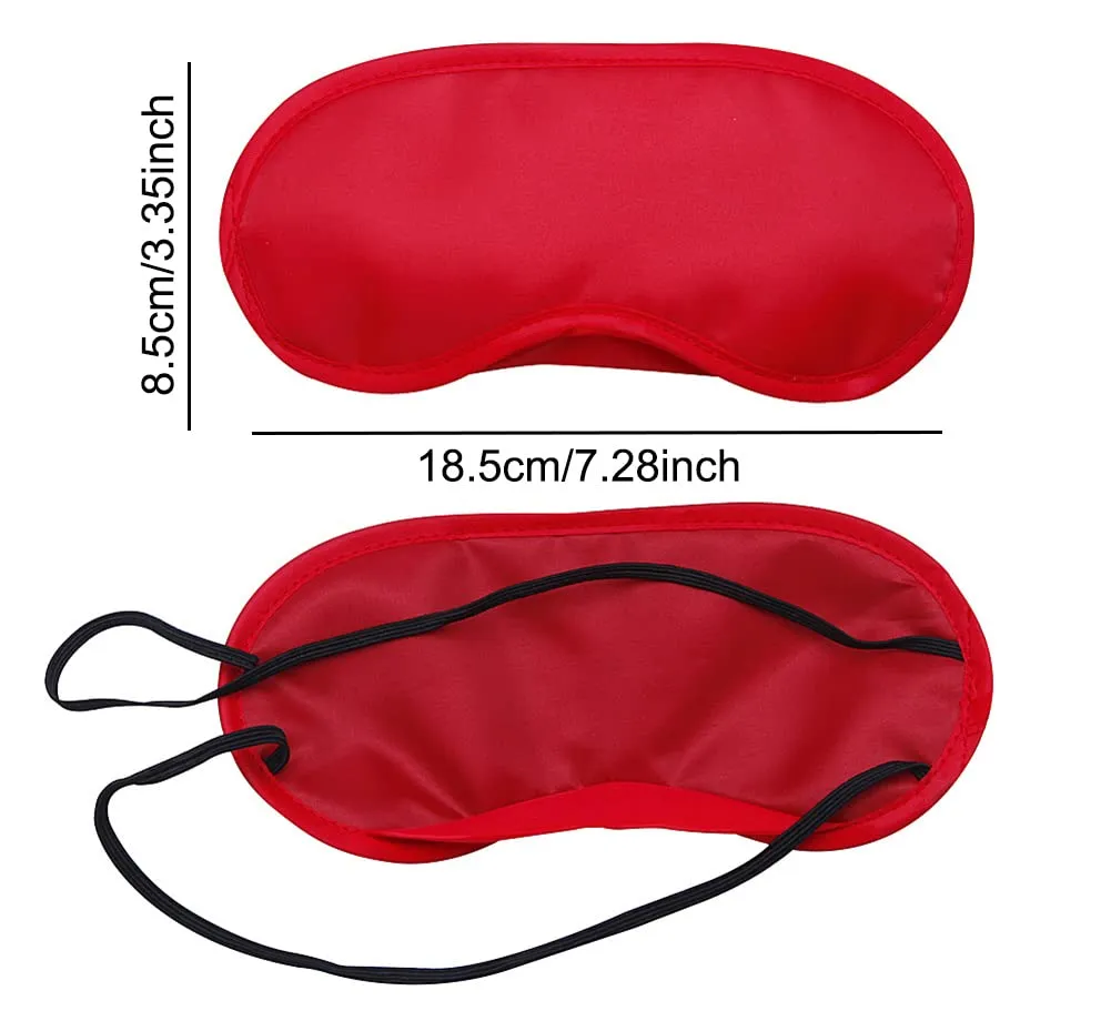 AKOAK 10 Pieces Game Party Sleep Travel Eye Mask, Lightweight Shading Eye Protection Rest Eye Mask, with Nose Pad and Adjustable Strap, Unisex (Red)