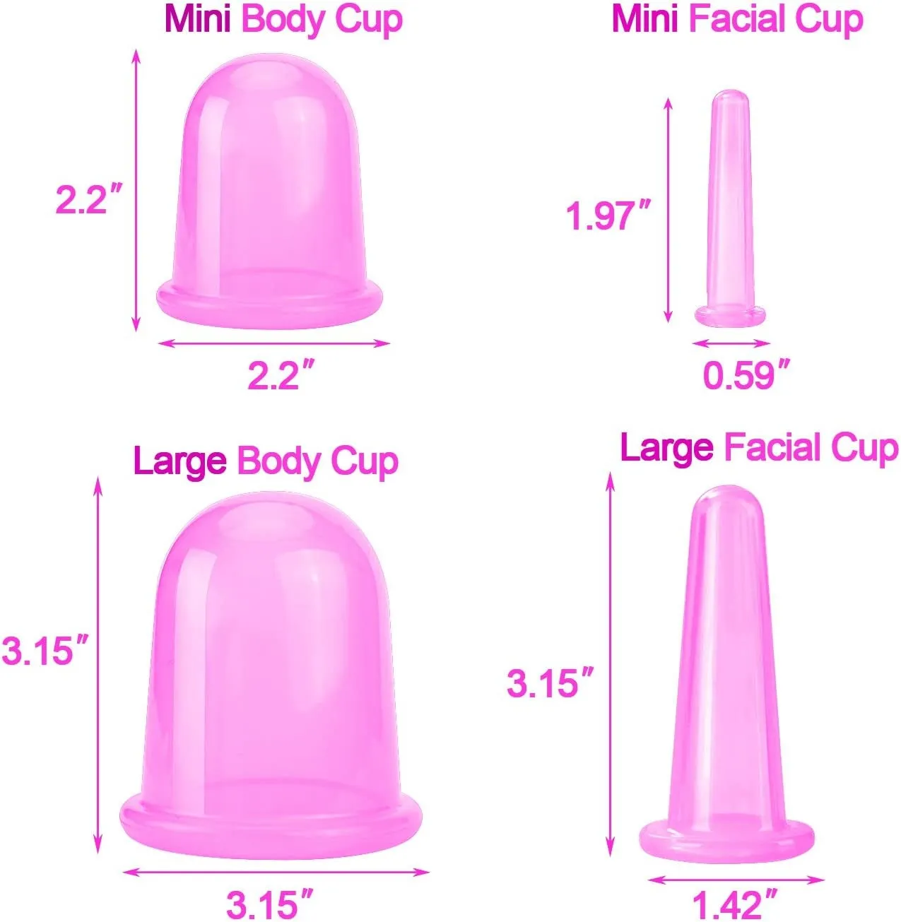 Anti Cellulite Massager Cupping Therapy Massage Sets Silicone Vacuum Suction Cupping Cups