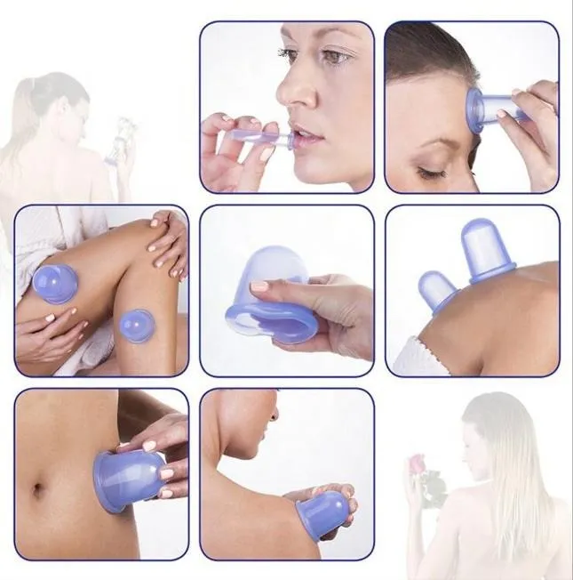 Anti Cellulite Massager Cupping Therapy Massage Sets Silicone Vacuum Suction Cupping Cups