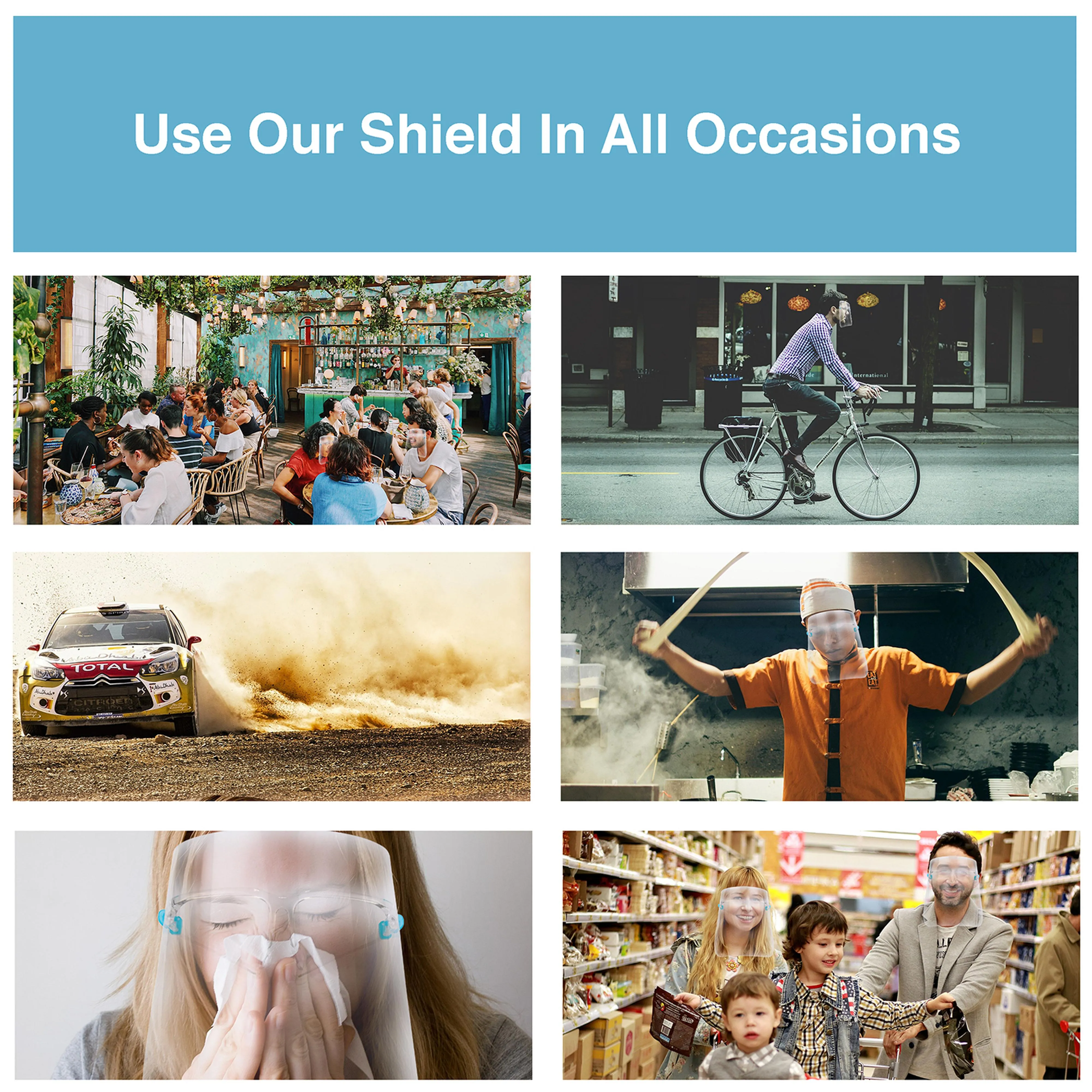 Anti Fog Protection Shield with 5 Interchangeable Films