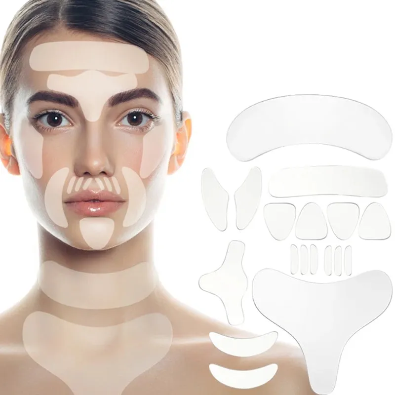 Anti Wrinkle Chest Pad Silicone Face Pad Eye Wrinkle Remover Patches Skin Lifting Tape Neck Wrinkle Removal Anti Aging Sticker