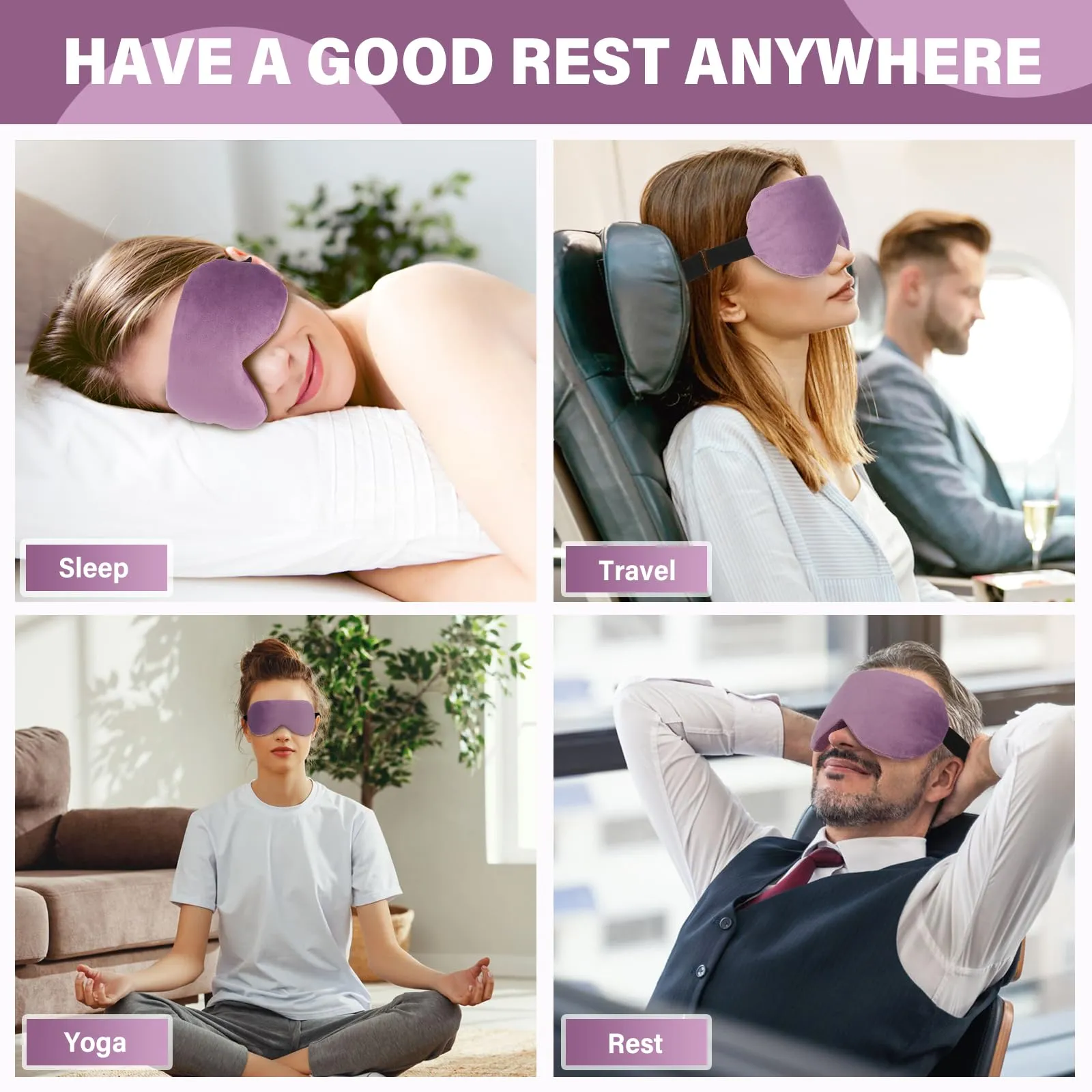 Aroma Season Weighted Eye Mask, Warm Eye Compress for Dry Eyes, Moist Heat Lavender Eye Mask, Microwave Eye Mask for Stye, Belpharitis, MGD, Migraine Headache Relief (Purple)
