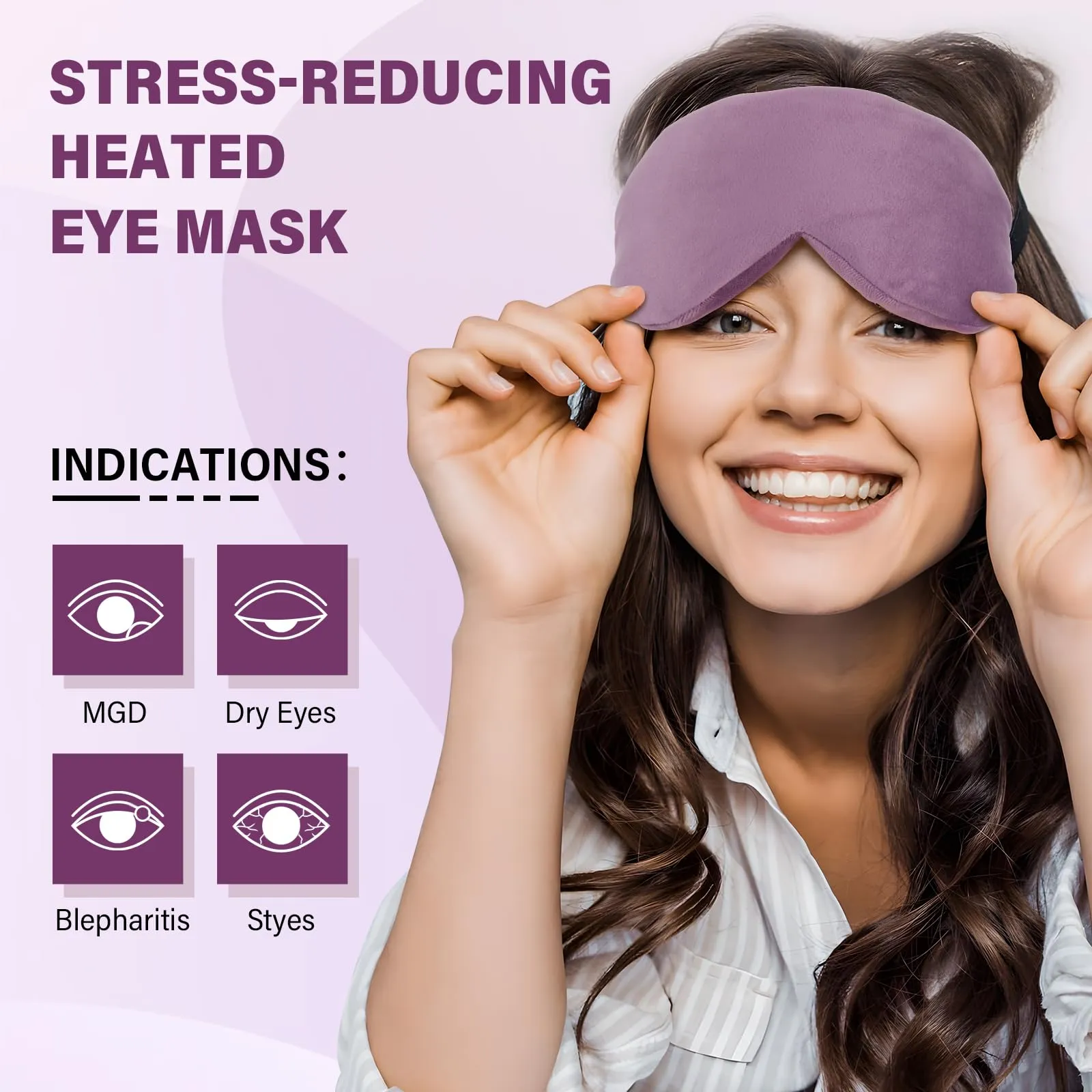 Aroma Season Weighted Eye Mask, Warm Eye Compress for Dry Eyes, Moist Heat Lavender Eye Mask, Microwave Eye Mask for Stye, Belpharitis, MGD, Migraine Headache Relief (Purple)