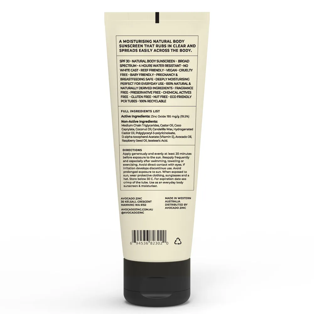 Avocado Zinc SPF 30 Body Sunscreen - 100ml