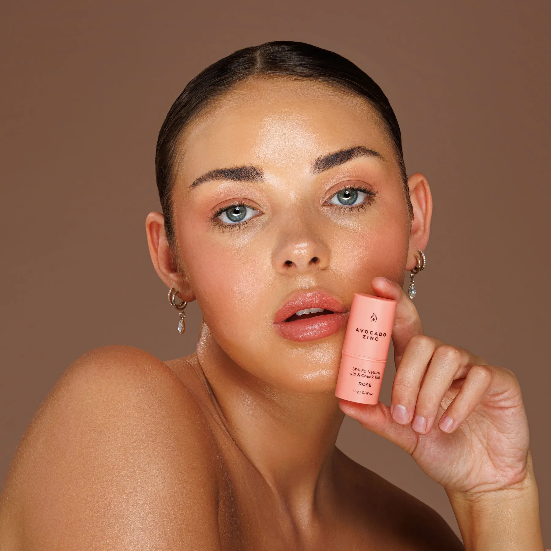 Avocado Zinc SPF 50 Natural Lip & Cheek Tint - Rose (9g)