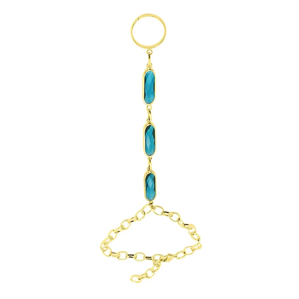 Azaria Gold Bracelet Ring Chain