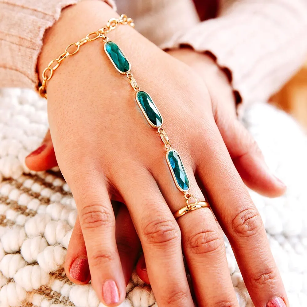 Azaria Gold Bracelet Ring Chain