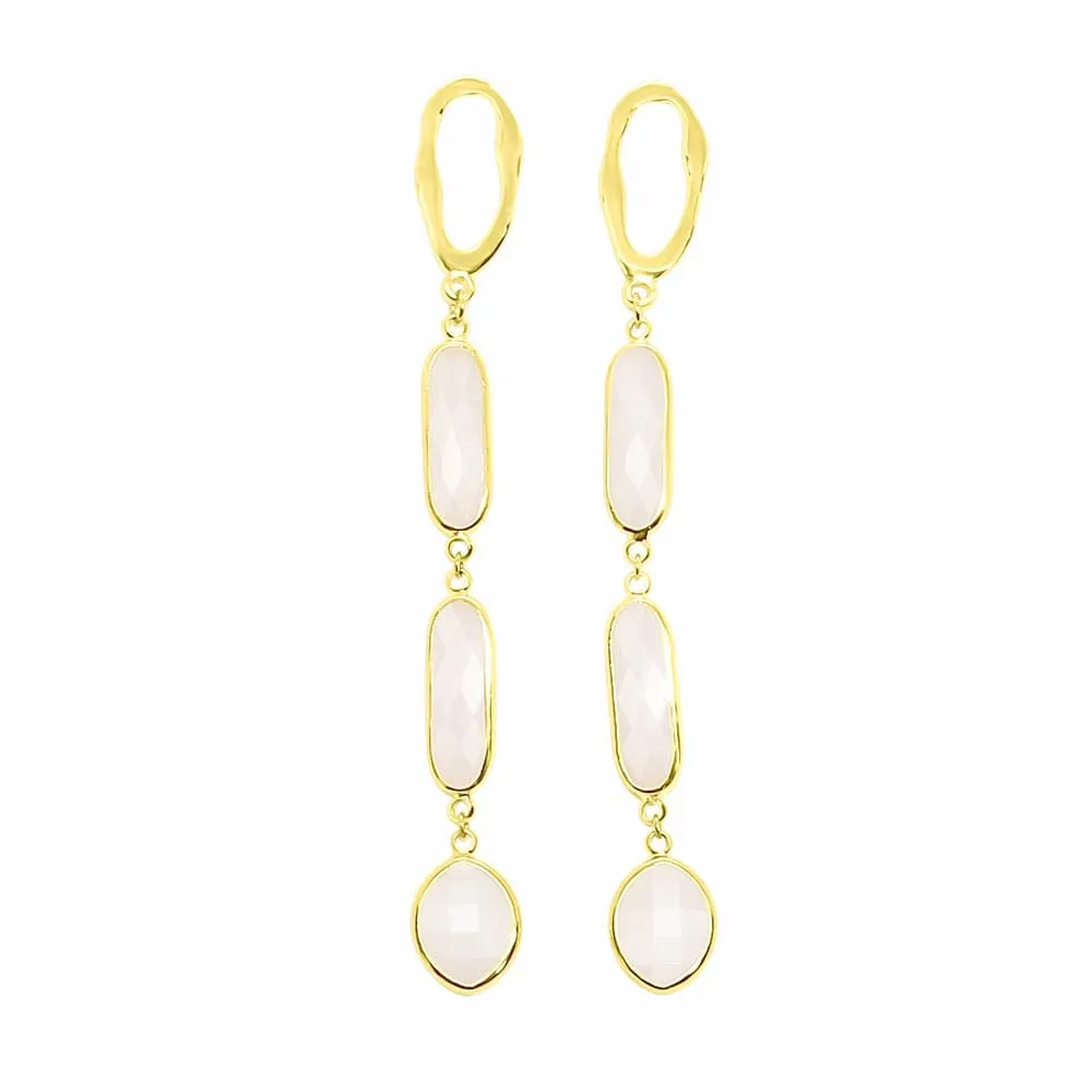 Azaria Long Crystal Gold Earrings