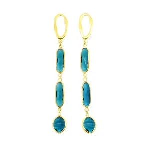 Azaria Long Crystal Gold Earrings