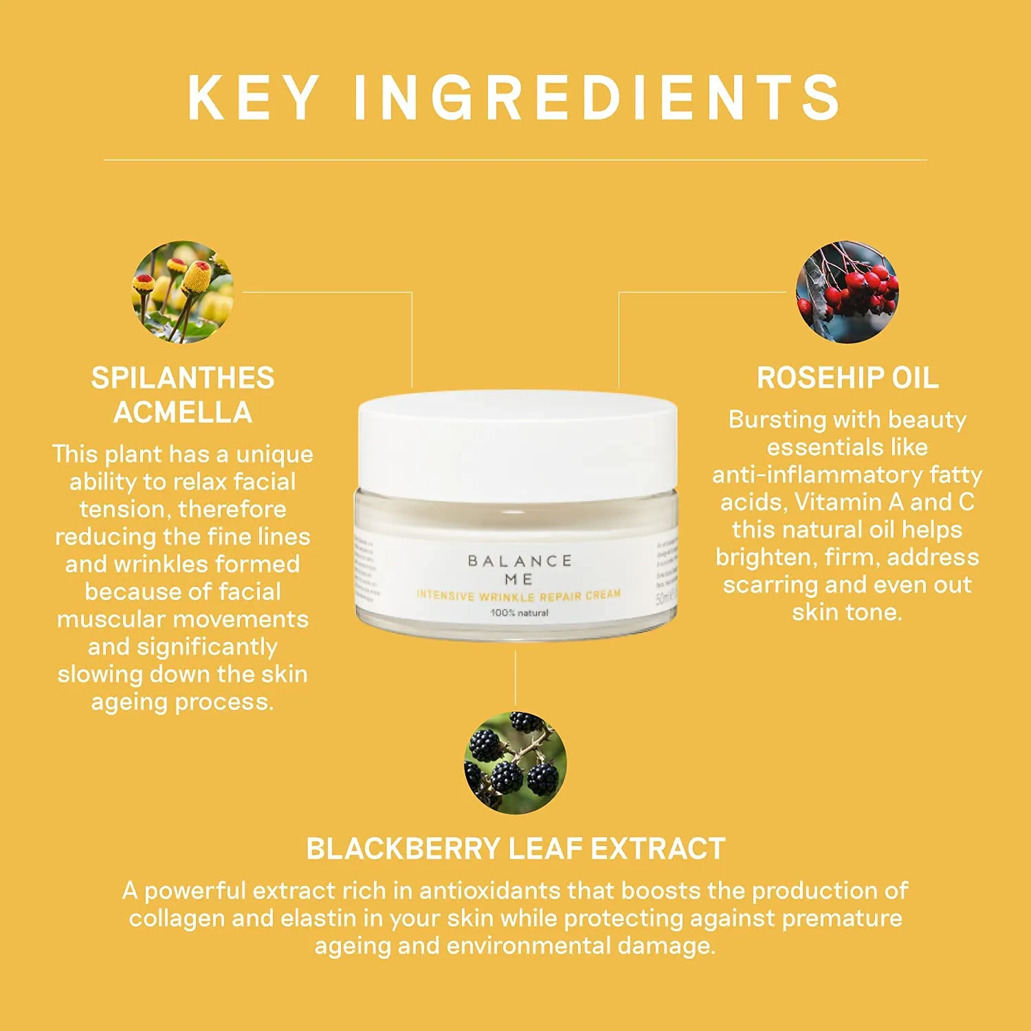 Balance Me Intensive Wrinkle Repair Cream ‚Äì Intensely Hydrates & Moisturises ‚Äì Anti-Ageing & Firming Face Moisturiser For All Skin Types ‚Äì 100% Natural ‚Äì Vegan & Cruelty Free ‚Äì Made‚ÄØIn‚ÄØUK ‚Äì 50ml