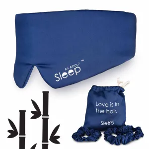 Bamboo Sleep Mask & Matching Sleep Scrunchie Set: Organic, Vegan Silk
