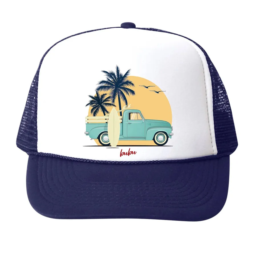 Beach Truck Trucker Hat - Navy