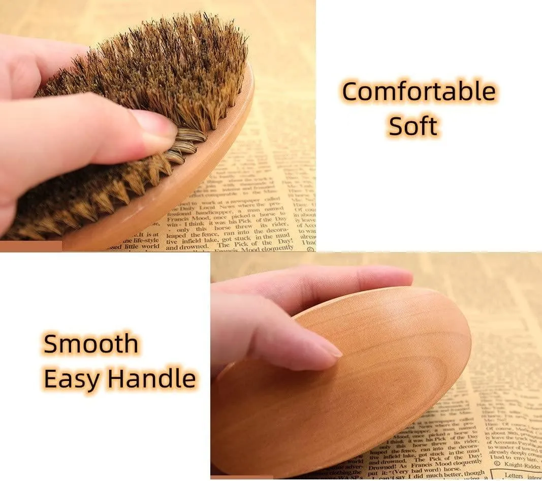 Beard Brush For Men With First Cut Boar Bristles. With Firm Bristles To Tame and Soften Your Facial Hair