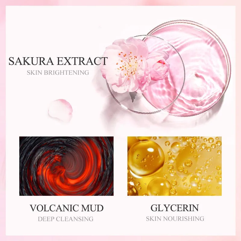 Beauty Sakura Mud Face Mask Cleansing Whitening Moisturizing