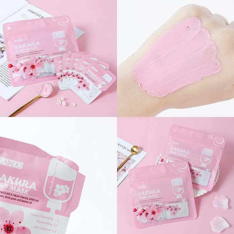 Beauty Sakura Mud Face Mask Cleansing Whitening Moisturizing