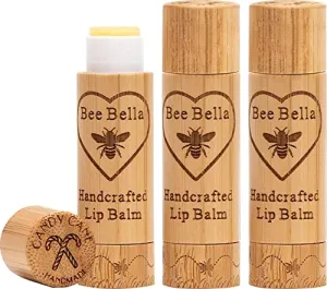 Bee Bella Lip Balm Variety Pack Gift Set, Cherry, Pomegranate Mango, Vanilla Bean, Peppermint, & Lavender Vanilla, 5 Pack - Hydrating, Moisturizing, Natural, Organic Beeswax, Vitamin E, Made in USA