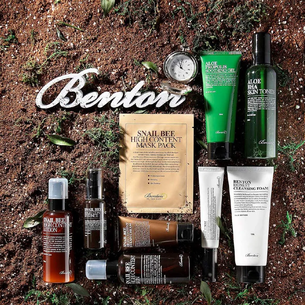BENTON Snail Bee High Content Essence 60ml (2.02 fl. oz.) - Snail Secretion Filtrate & Bee Venom Contained Moisturizing Gel for Oily, Combination, Acne-Prone Skin, Dermatologically Tested