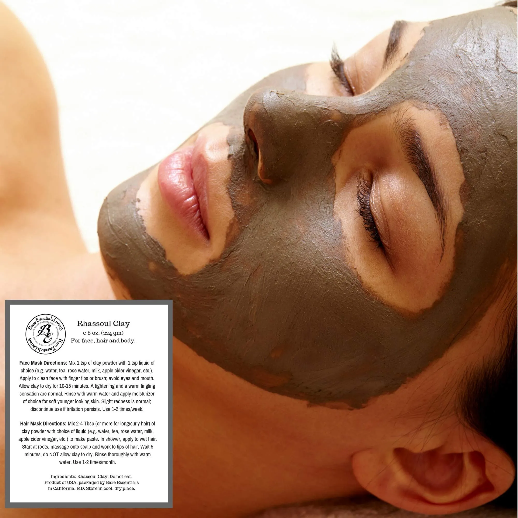 Bentonite (Indian Healing) | Moroccan (Red-Rhassoul) | European (French-Green) Clay Powder - 3 Pack / Multipack Set For Making Clay Mud Masks For Skin, Hair & Face - by HalalEveryday