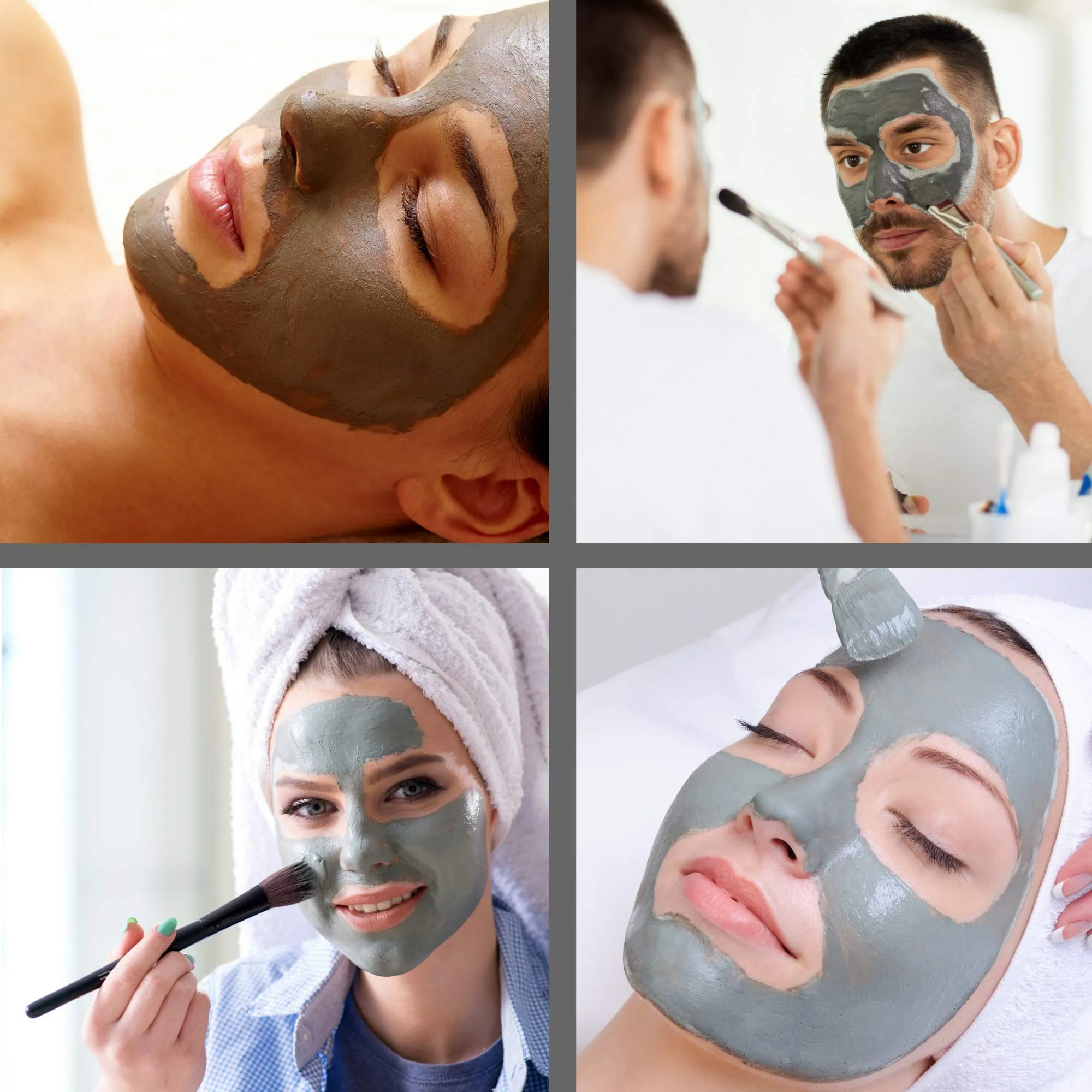 Bentonite (Indian Healing) | Moroccan (Red-Rhassoul) | European (French-Green) Clay Powder - 3 Pack / Multipack Set For Making Clay Mud Masks For Skin, Hair & Face - by HalalEveryday