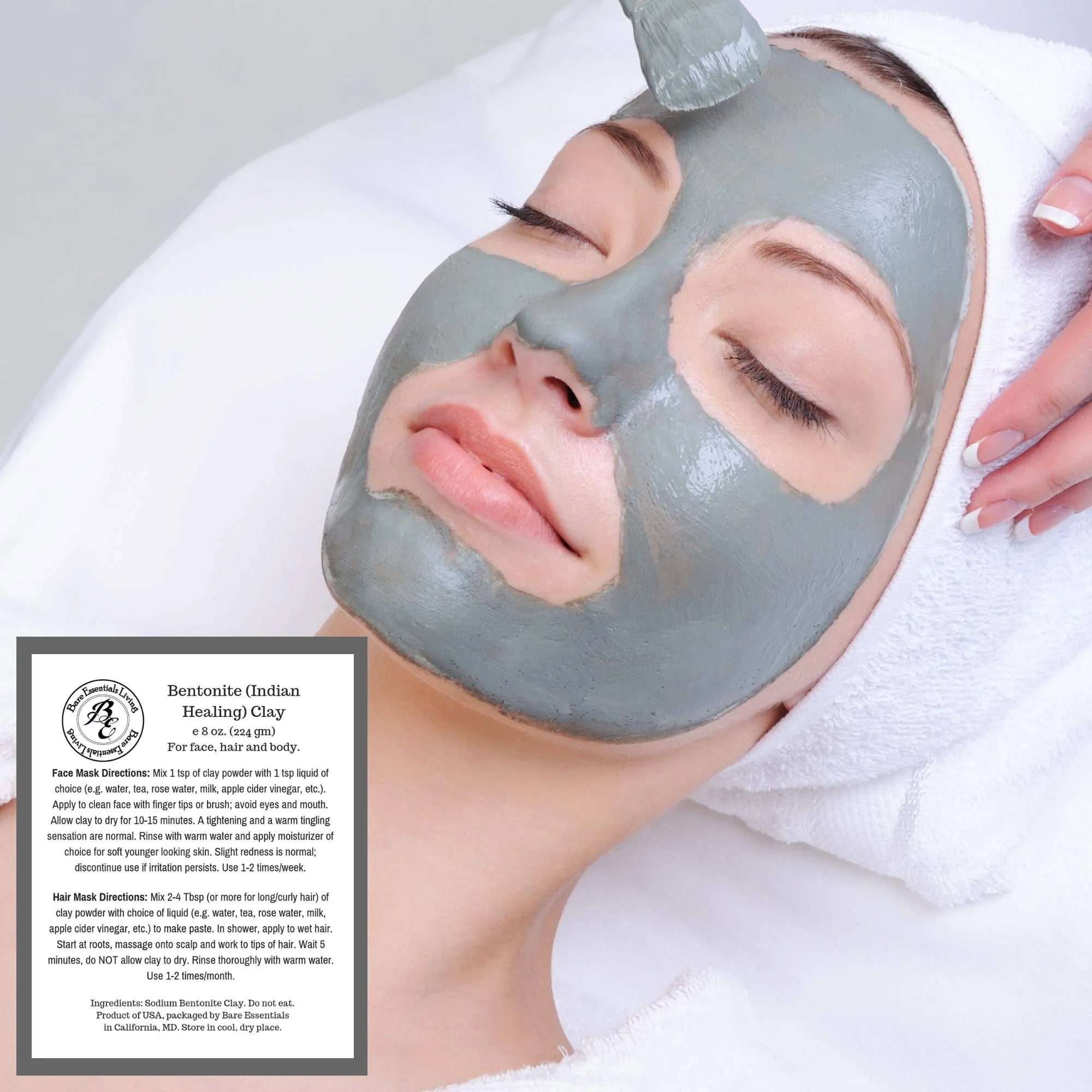 Bentonite (Indian Healing) | Moroccan (Red-Rhassoul) | European (French-Green) Clay Powder - 3 Pack / Multipack Set For Making Clay Mud Masks For Skin, Hair & Face - by HalalEveryday