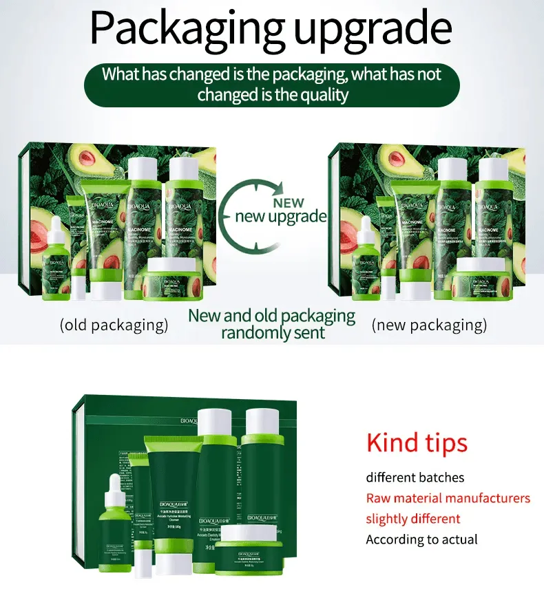BIOAQUA Professional Natural Skin Care Avocado Face Skin Care Sets