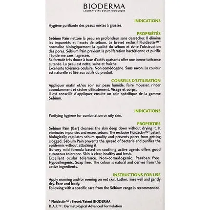 Bioderma Sebium Cleansing Cleanser Syndet 100G, Aktiv-Derma Gmbh