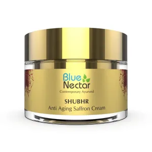 Blue Nectar Anti Aging Face Moisturizer - Natural Ayurvedic Saffron Cream for wrinkles and fine lines