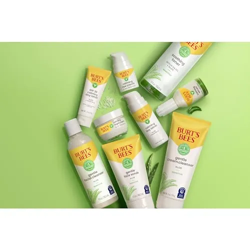 Burt's Bees Sensitive Hydrating Night Face Cream Face Moisturizer for Sensitive Skin with Aloe and Rice Milk, 98.9% Natural Origin, Developed with Dermatologists, 50g