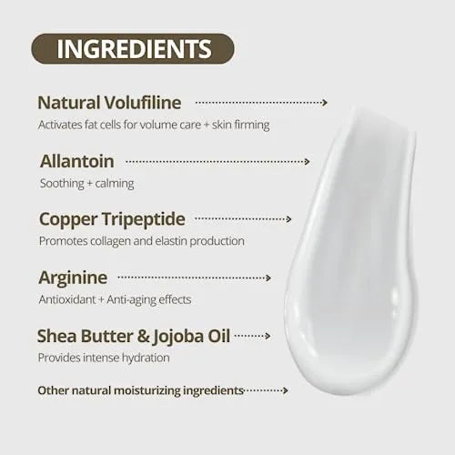 CGBELUNA Full Body firming Cream for Neck, Arms, Belly and legs with Saponin-rich Volufiline, Allantoin, Shea Butter, Jojoba Oil, 6.76 fl. oz (cream)