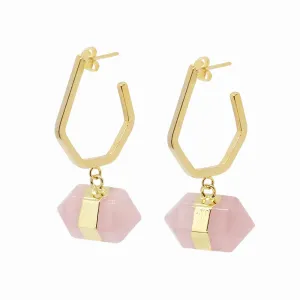 Chakra Hexagon Stone Earrings