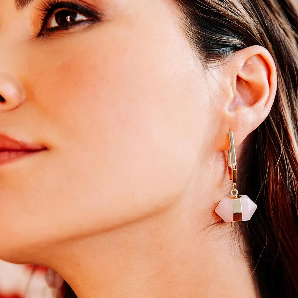 Chakra Hexagon Stone Earrings
